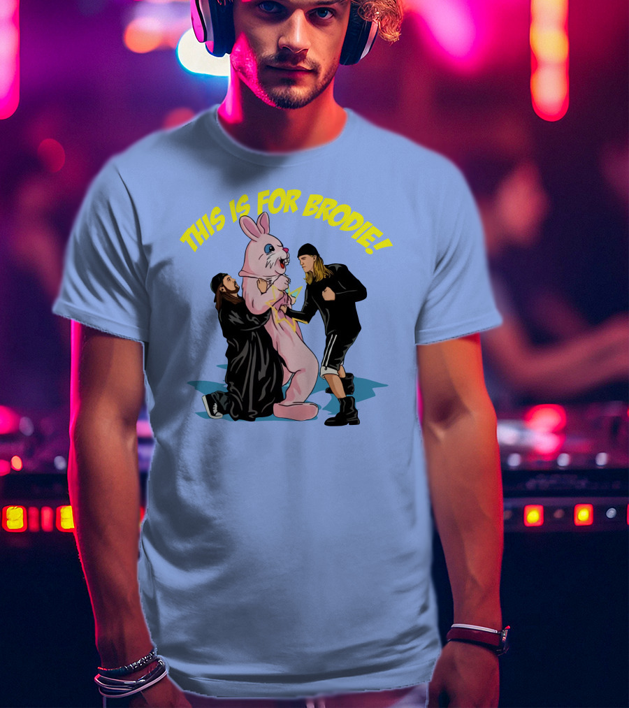 Kevin Smith This Is For Brodie Jay And Silent Bob Pink Bunny Drawing T-Shirt