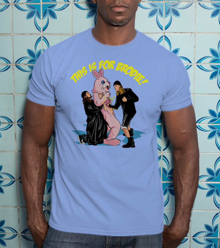 Kevin Smith This Is For Brodie Jay And Silent Bob Pink Bunny Drawing T-Shirt