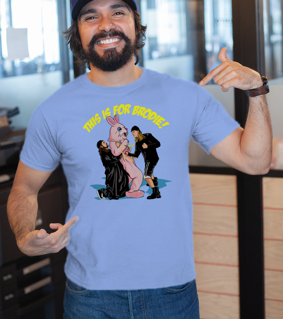 Kevin Smith This Is For Brodie Jay And Silent Bob Pink Bunny Drawing T-Shirt