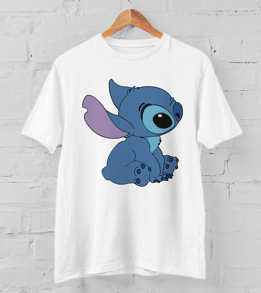 Stitch 1 Cute Cartoon Character Sitting Disney T-Shirt