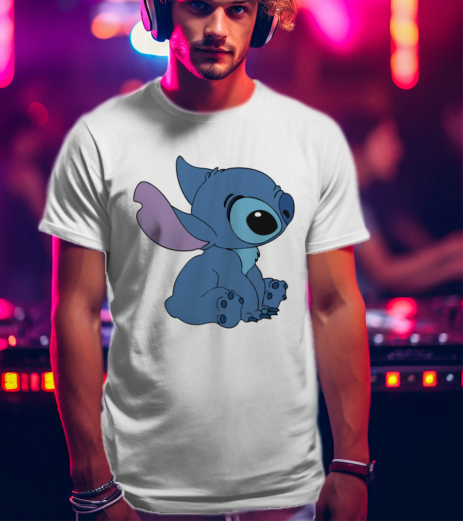 Stitch 1 Cute Cartoon Character Sitting Disney T-Shirt