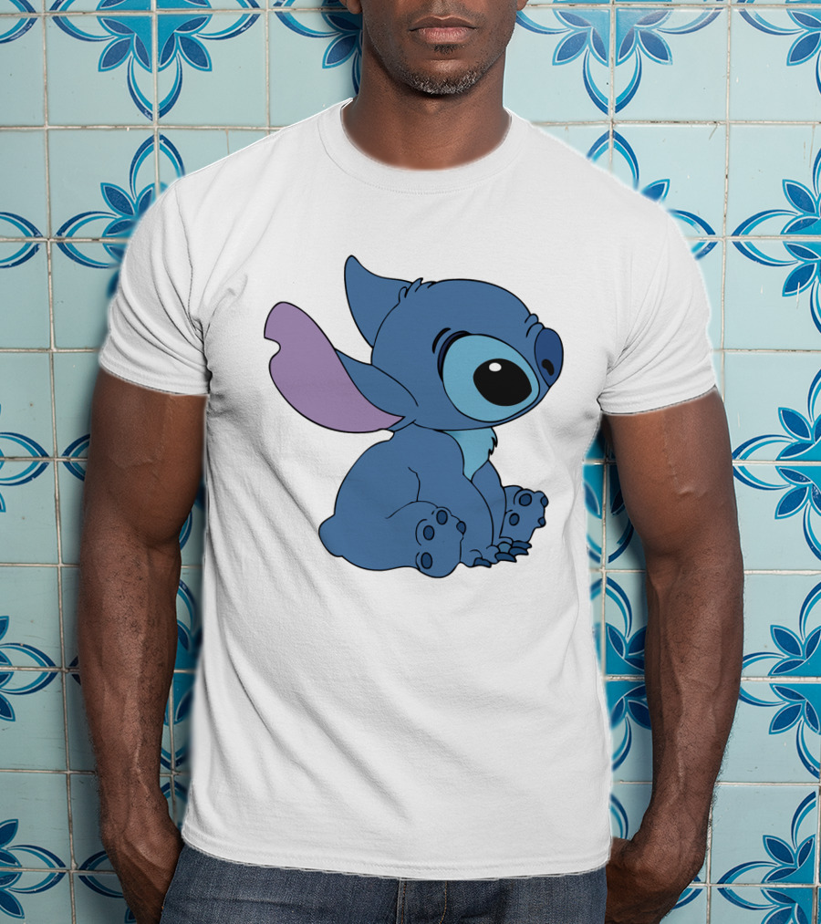 Stitch 1 Cute Cartoon Character Sitting Disney T-Shirt