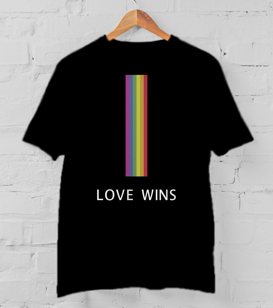 Love Wins Vertical Rainbow Pride T-Shirt
