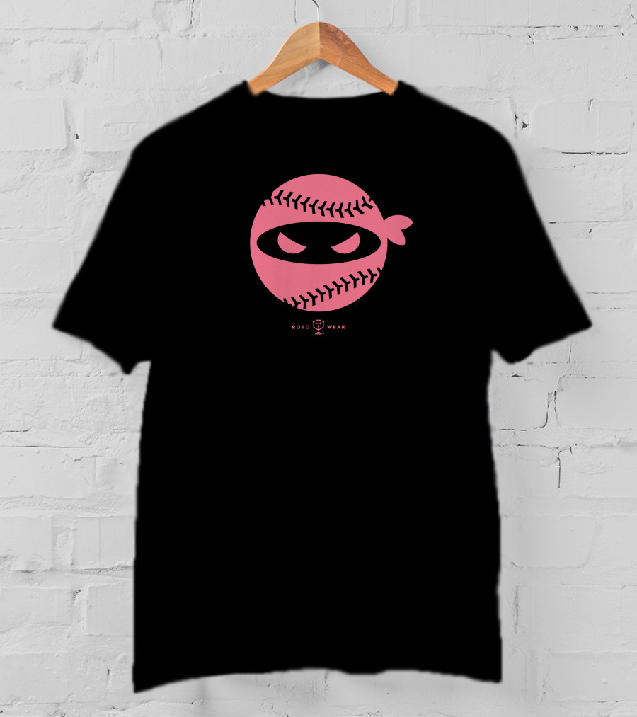 Roto Wear Pitching Ninja Emily's Fight Edition Pink Baseball Ninja T-Shirt