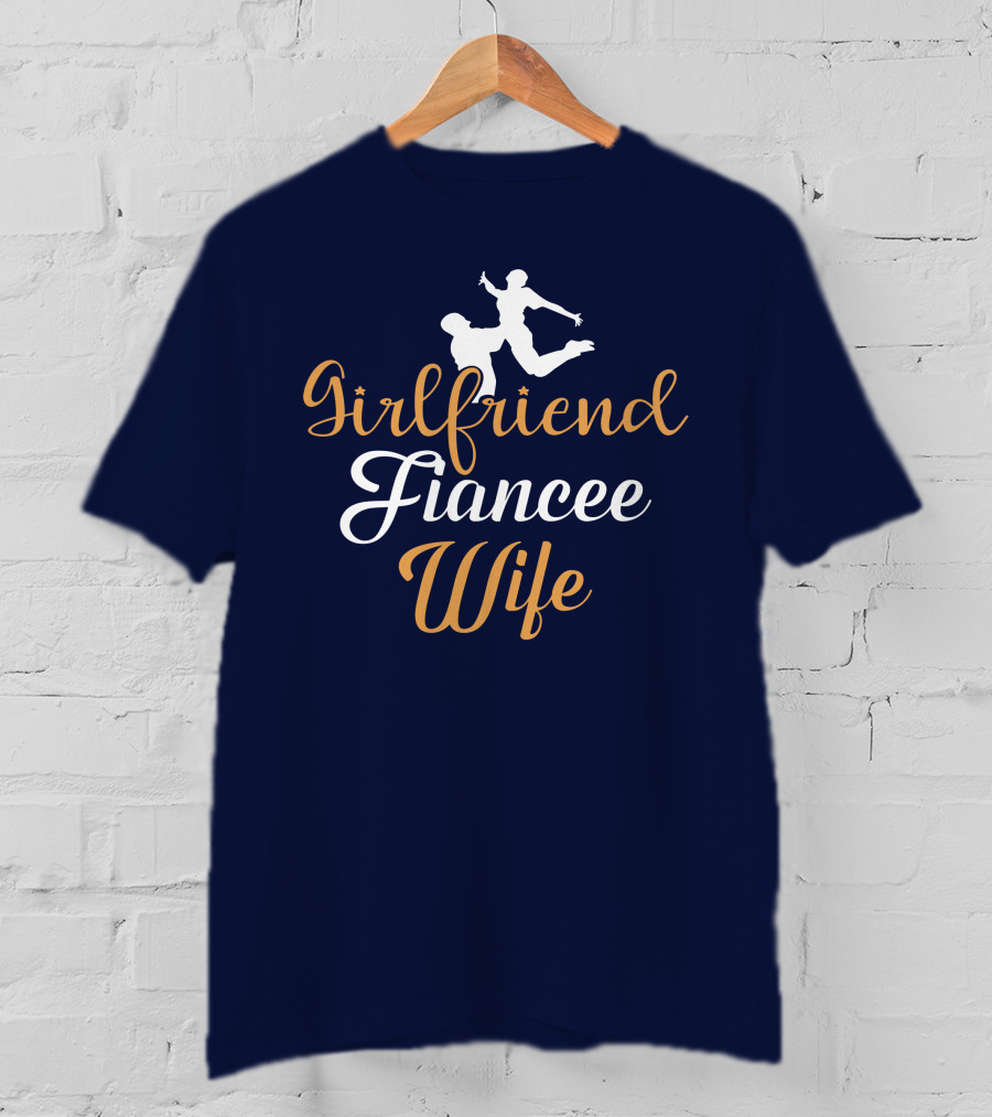 Girlfriend Fiancee Wife Engagement Proposal Silhouette Jump T-Shirt