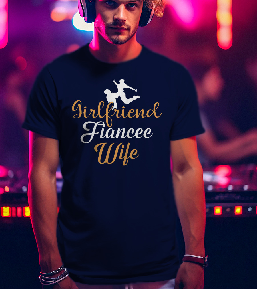 Girlfriend Fiancee Wife Engagement Proposal Silhouette Jump T-Shirt
