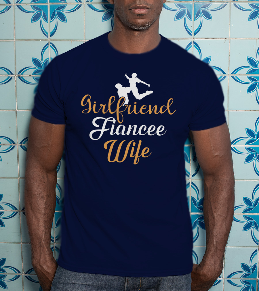 Girlfriend Fiancee Wife Engagement Proposal Silhouette Jump T-Shirt