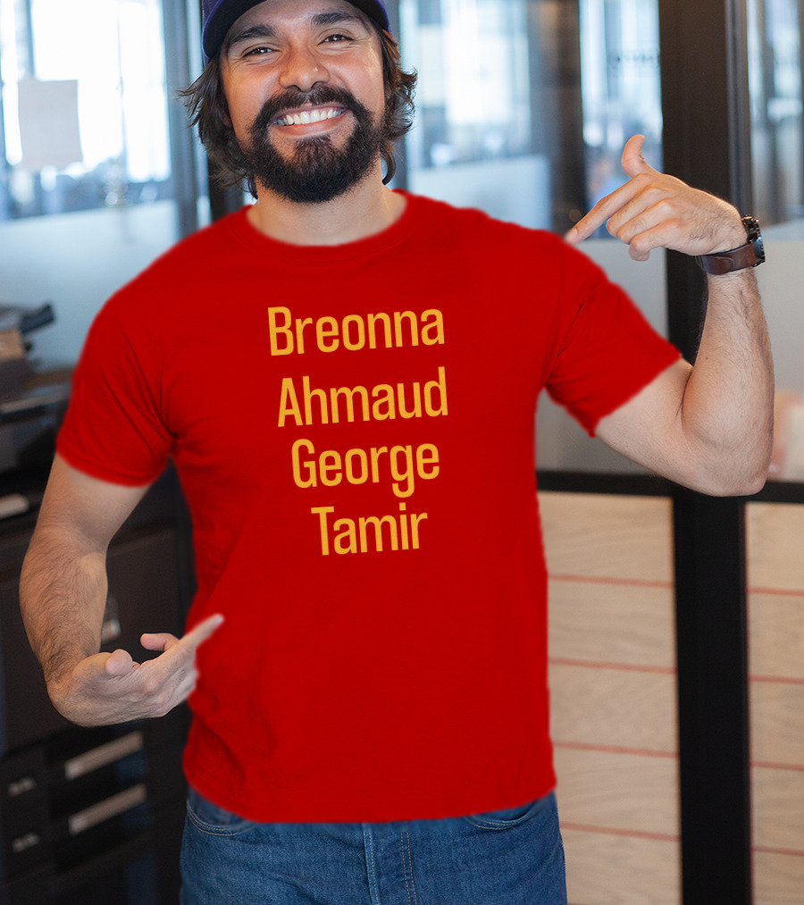 Breonna Ahmaud George Tamir Red Background T-Shirt