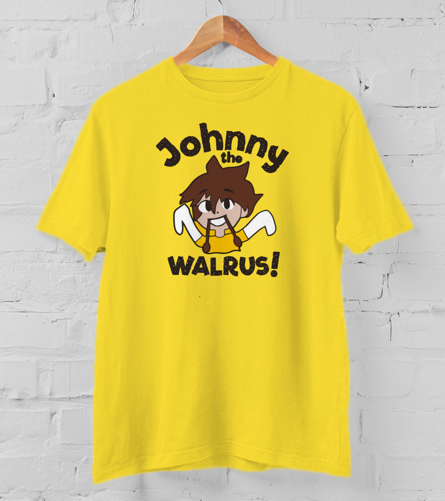 Johnny The Walrus Daily Wire Cartoon Character Yellow Background T-Shirt