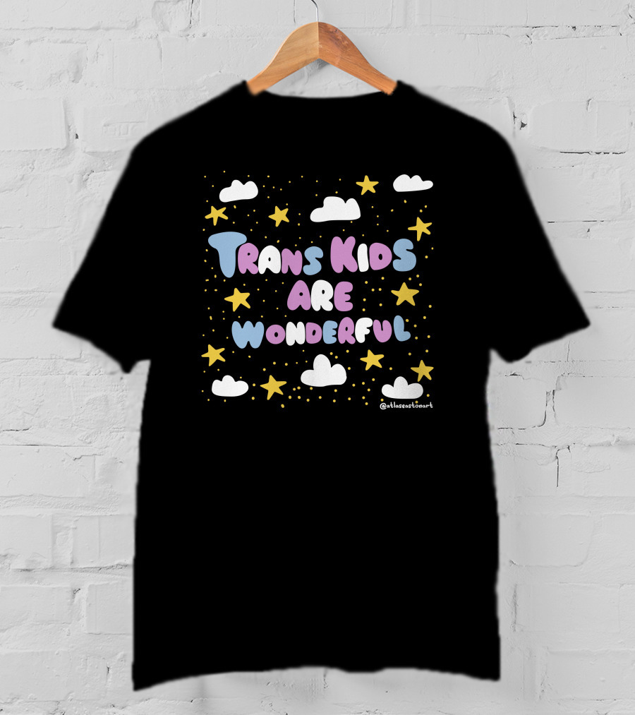 Atlaseastonart Trans Kids Are Wonderful Stars And Clouds T-Shirt
