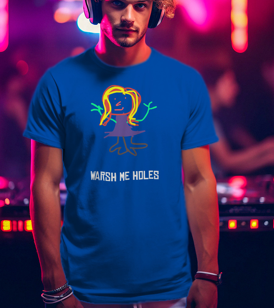 Deirdre Warsh Me Holes Colorful Stick Figure T-Shirt