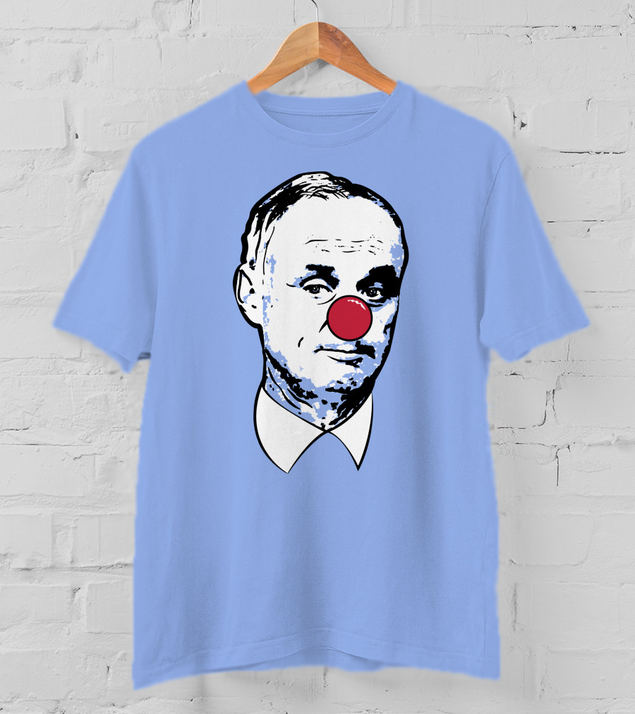 Clown Rob Manfred Blue Background Red Nose T-Shirt