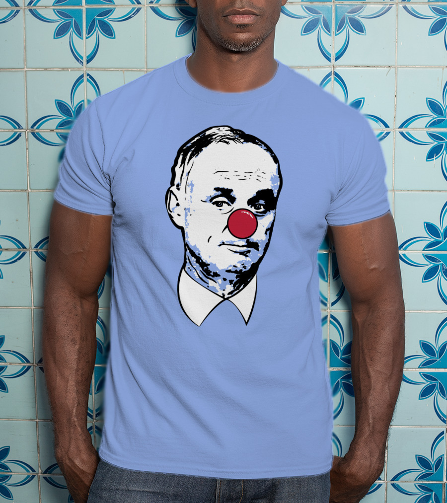 Clown Rob Manfred Blue Background Red Nose T-Shirt