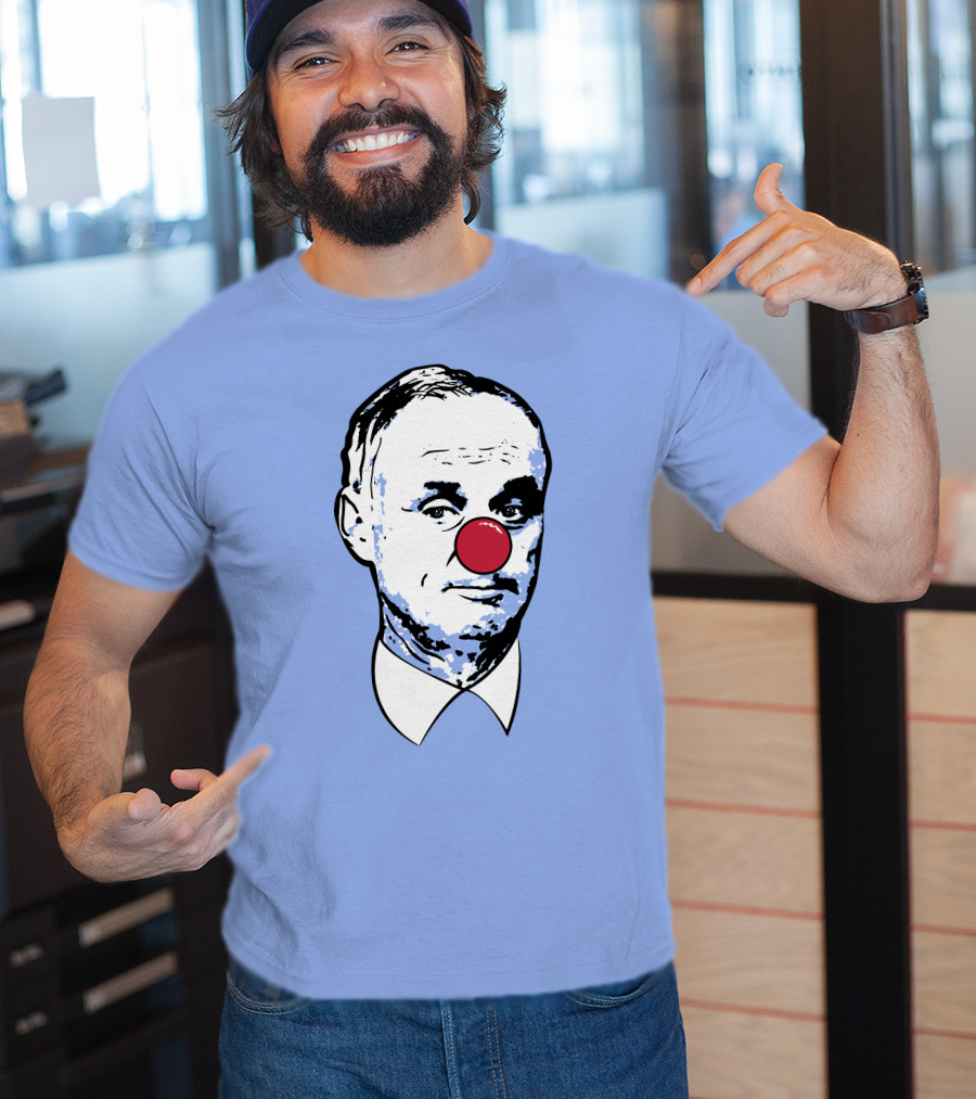 Clown Rob Manfred Blue Background Red Nose T-Shirt