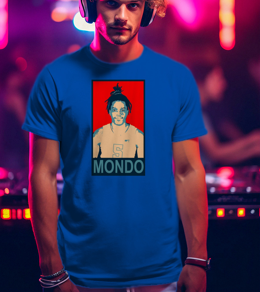 Armando Bacot Mondo Number 5 Red And Blue T-Shirt