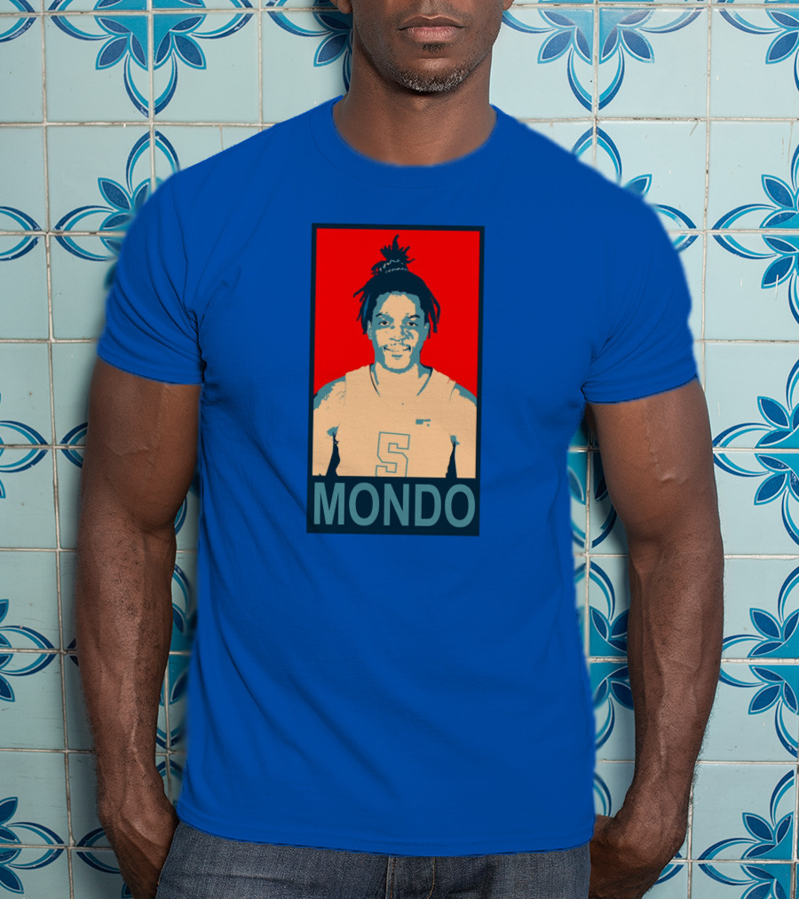 Armando Bacot Mondo Number 5 Red And Blue T-Shirt