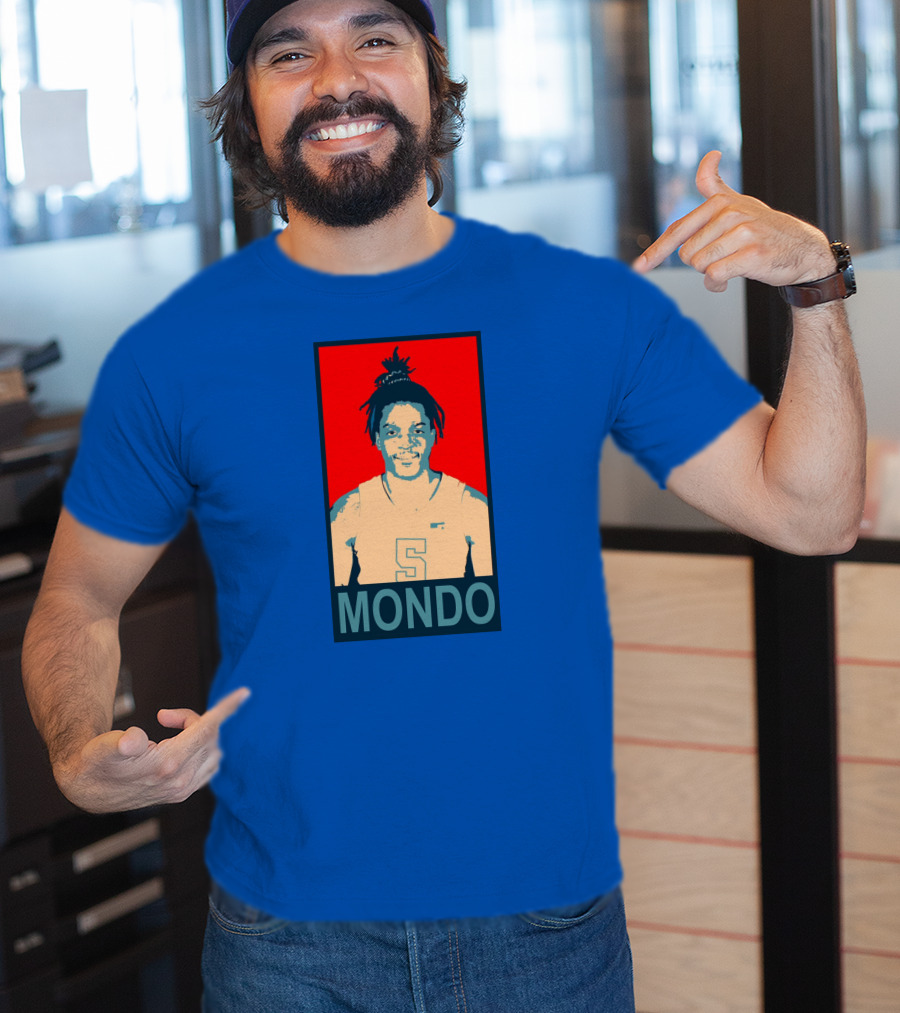 Armando Bacot Mondo Number 5 Red And Blue T-Shirt