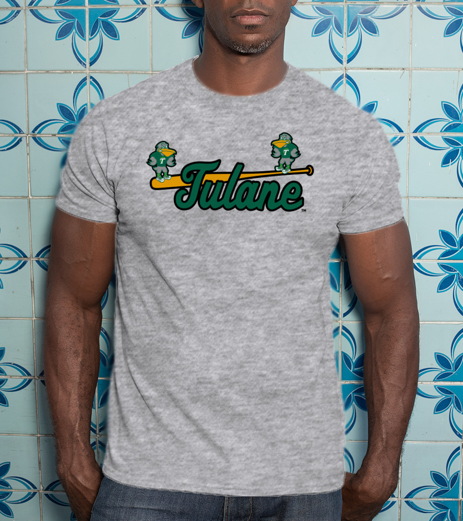 Tulane Green Wave Baseball Bat Birds T-Shirt