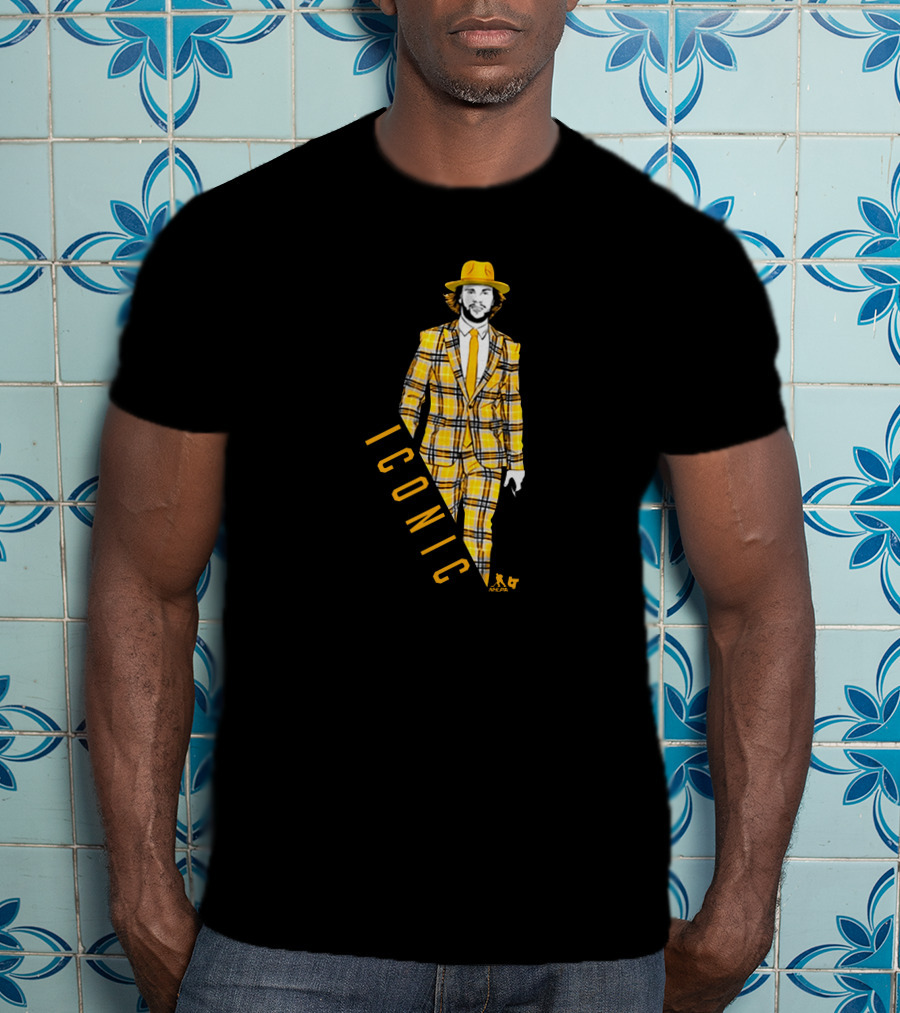 David Pastrnak Iconic Yellow Plaid Suit T-Shirt