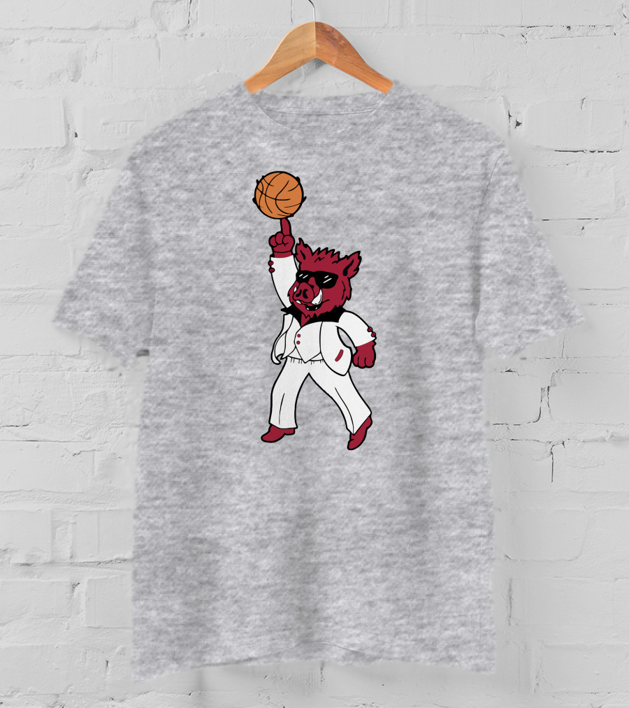 Arkansas The Ark Dancing Hog Disco Basketball T-Shirt