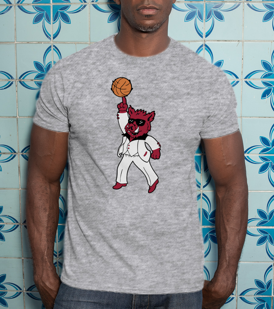 Arkansas The Ark Dancing Hog Disco Basketball T-Shirt