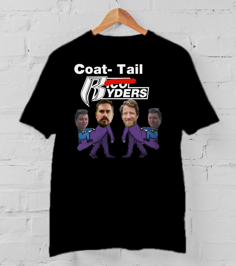 Coat-Tail Rico Ryders Featuring Rico Bosco Big Cat And Stool Characters T-Shirt