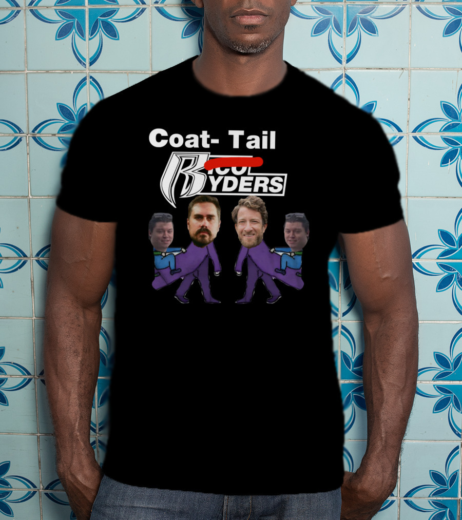 Coat-Tail Rico Ryders Featuring Rico Bosco Big Cat And Stool Characters T-Shirt