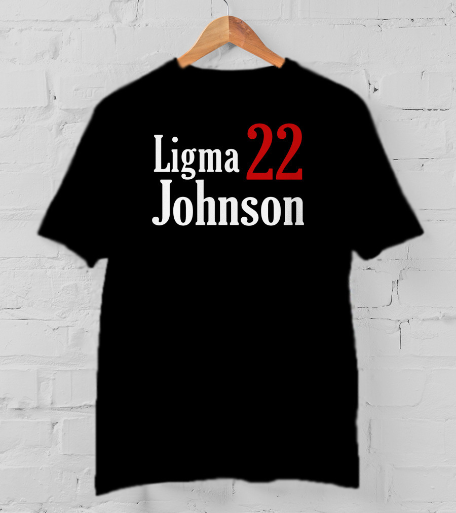 Ligma Johnson 22 Typography Bold Red White T-Shirt