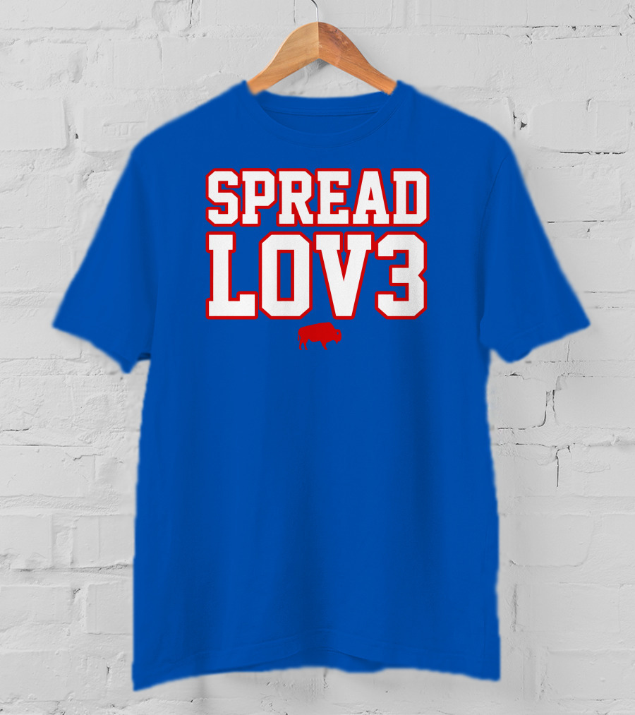 Spread Lov3 Buffalo Red Outline With Buffalo T-Shirt