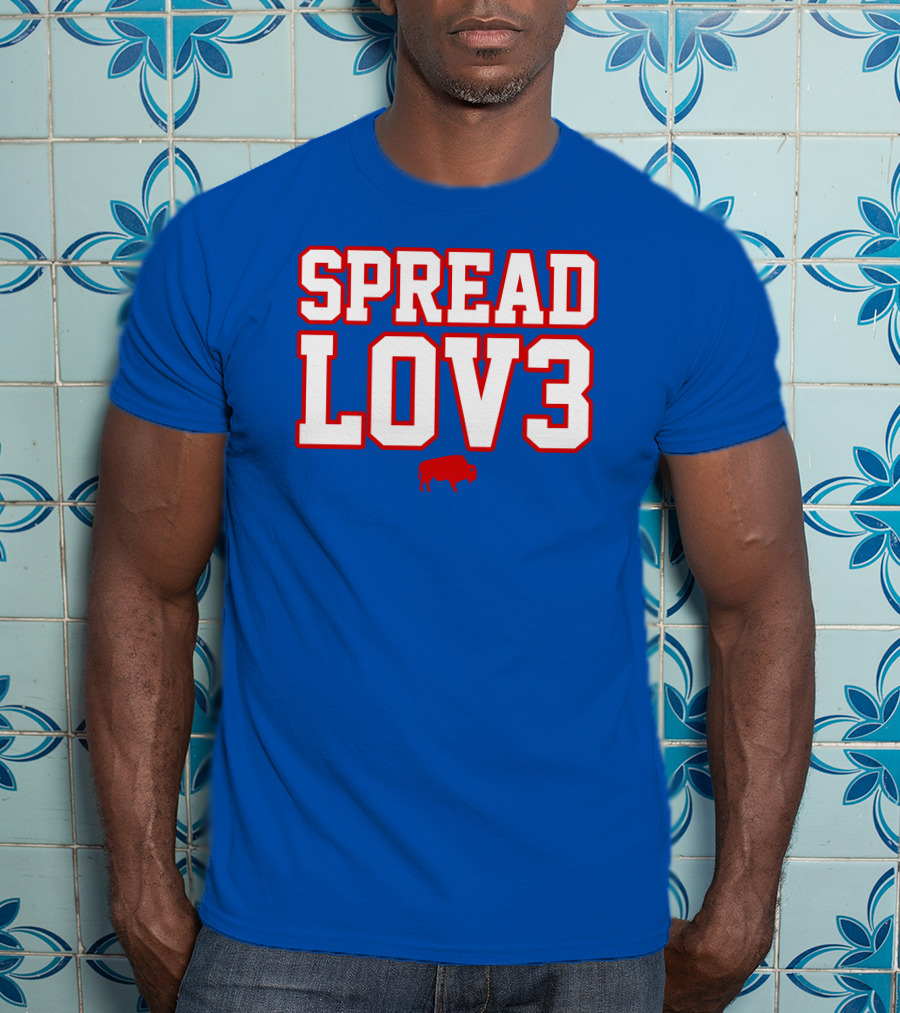 Spread Lov3 Buffalo Red Outline With Buffalo T-Shirt