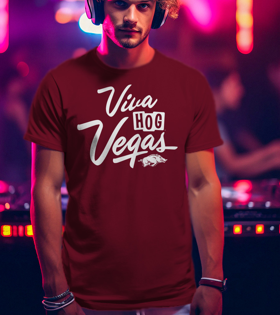 Viva Hog Vegas Arkansas Razorbacks Inspired Pig T-Shirt