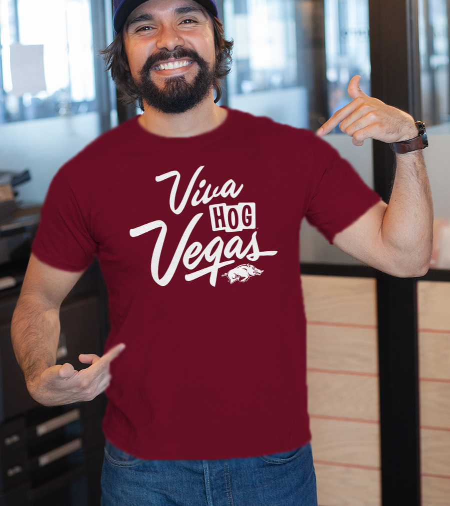 Viva Hog Vegas Arkansas Razorbacks Inspired Pig T-Shirt