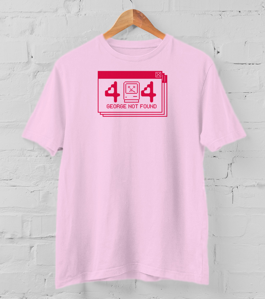 Georgenotfound 404 Error Crying Computer Pink T-Shirt