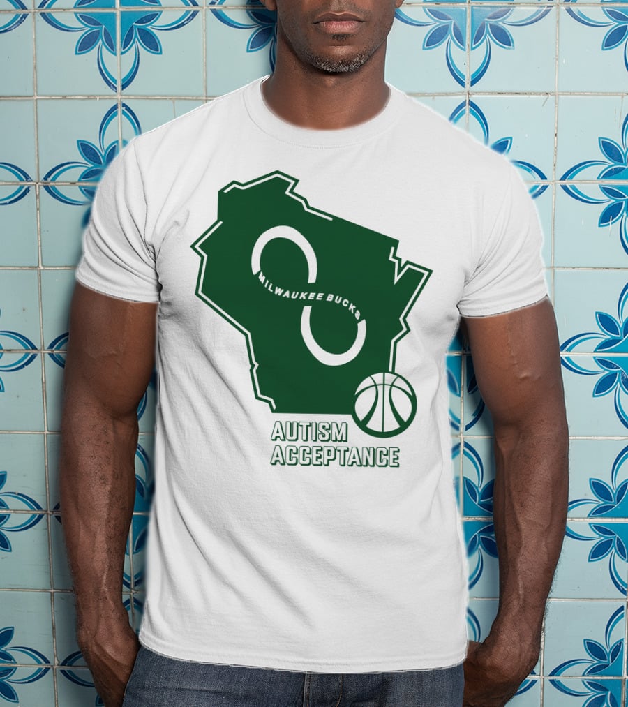 Milwaukee Bucks Autism Acceptance Infinity Symbol Basketball T-Shirt