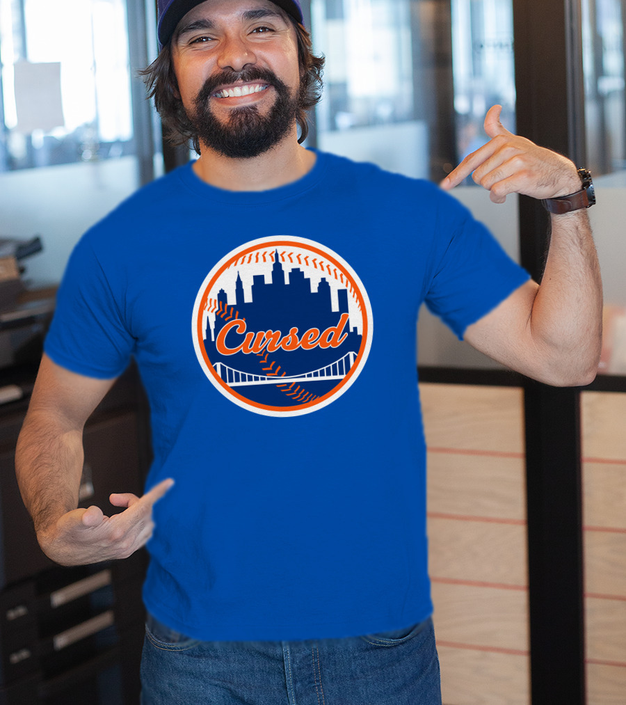 Cursed Mets Baseball Skyline Bridge T-Shirt