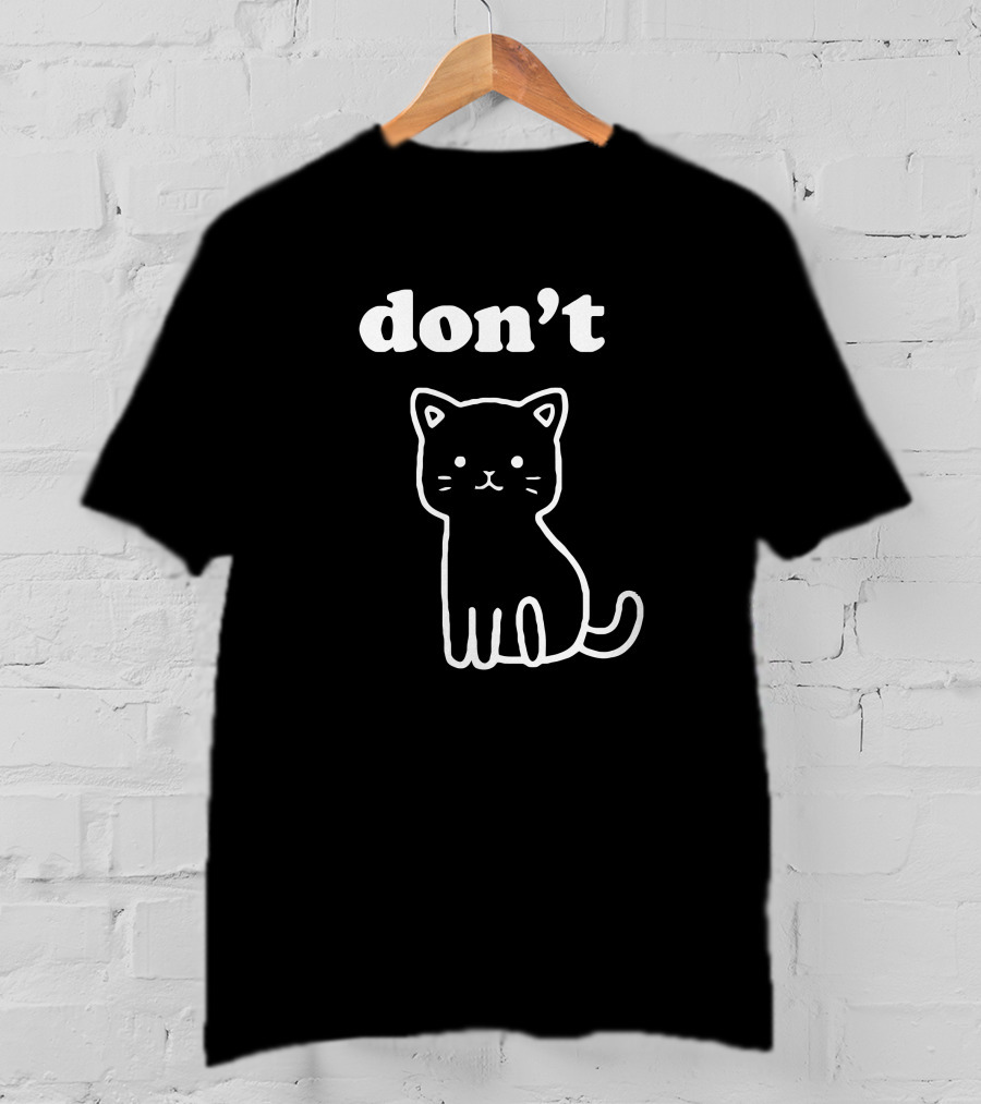Don't Kitty Cute Cat Outline T-Shirt