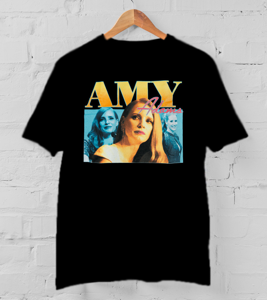 AMY Adams Multicolor Portrait Montage With Retro Script T-Shirt