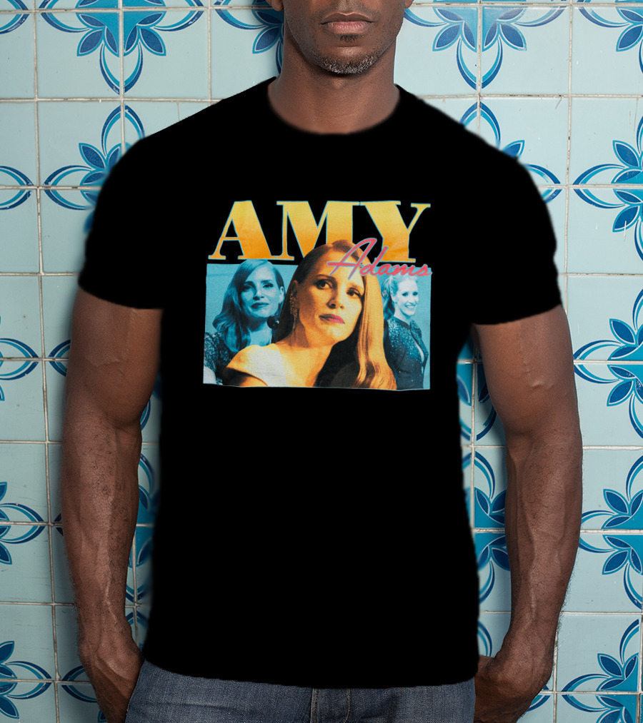 AMY Adams Multicolor Portrait Montage With Retro Script T-Shirt