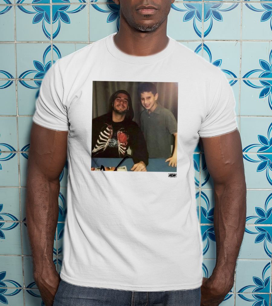 AEW Wrestling Photo Young MJF With CM Punk Retro Moment T-Shirt
