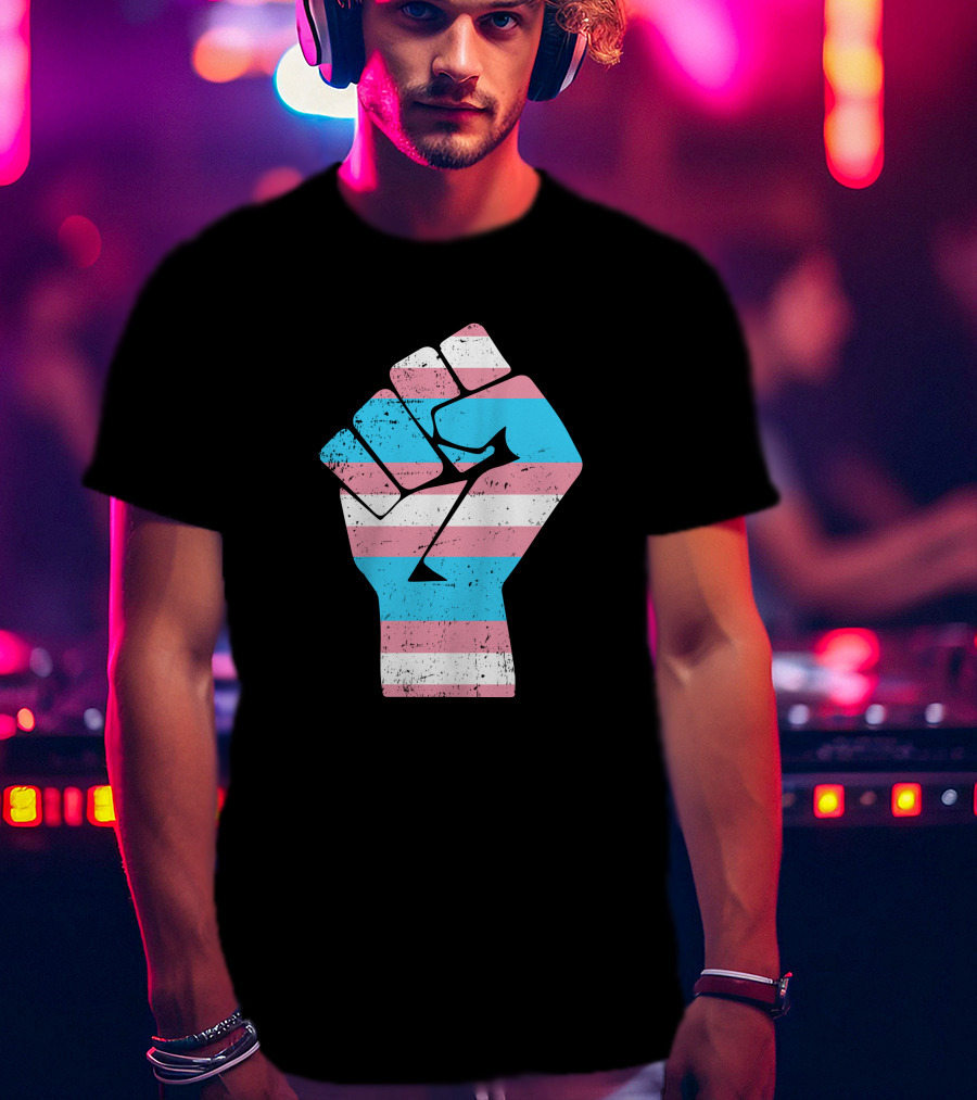 Jamie Lee Curtis Protect Trans Kids Hand Fist Transgender Pride Raised Fist T-Shirt