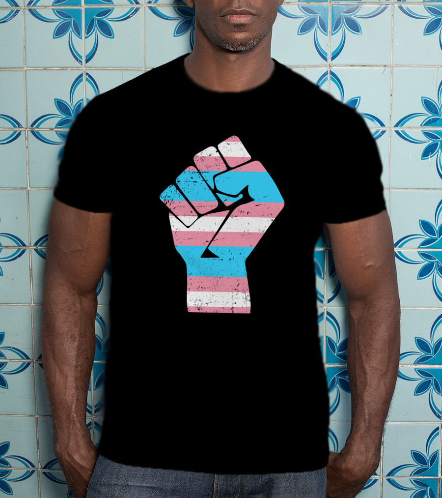 Jamie Lee Curtis Protect Trans Kids Hand Fist Transgender Pride Raised Fist T-Shirt