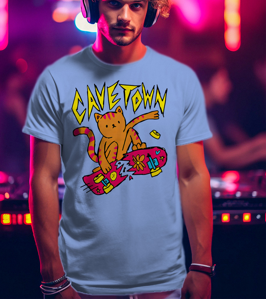 Cavetown Cat Skateboard Fun T-Shirt