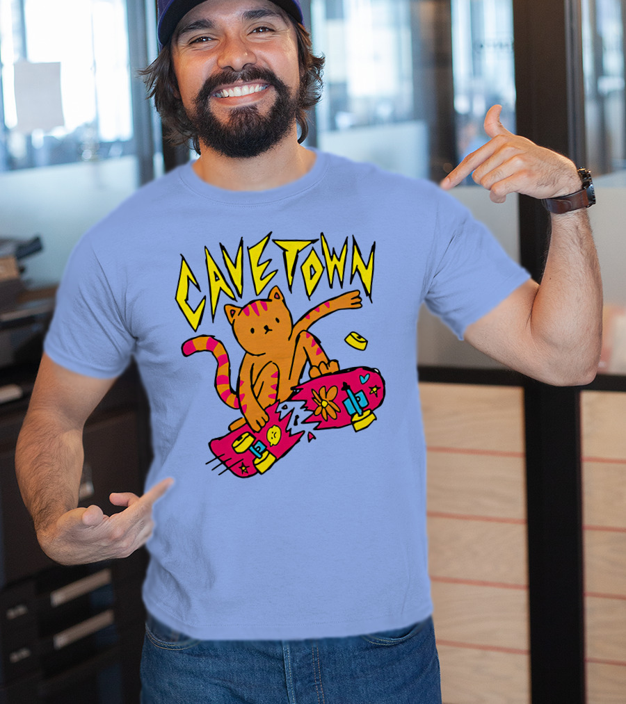 Cavetown Cat Skateboard Fun T-Shirt
