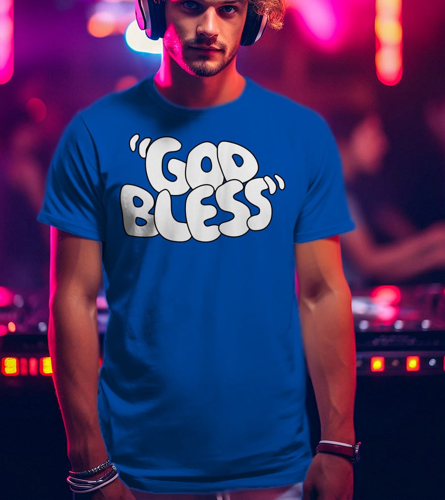 Sal Vulcano God Bless Text Merchandise T-Shirt