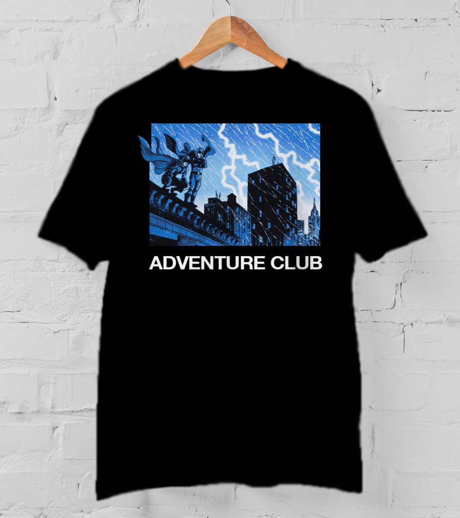 ADVENTURE CLUB Cityscape Superhero Lightning Scene T-Shirt