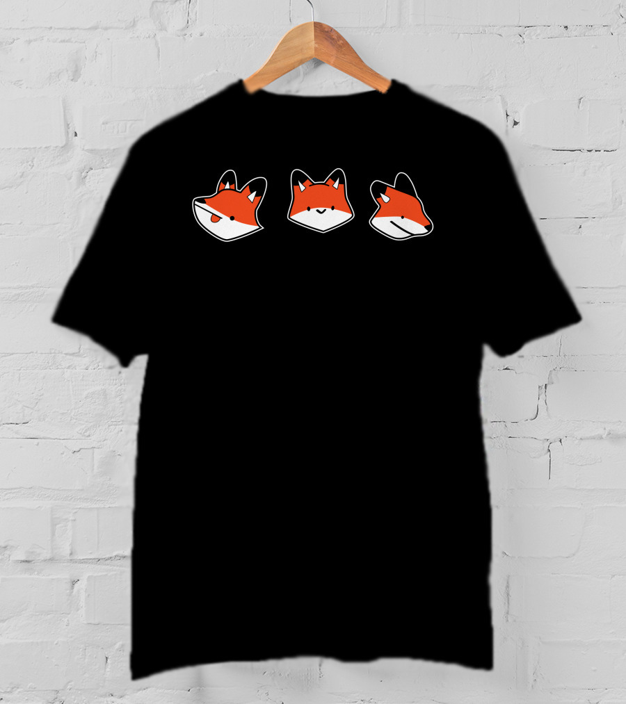 Fundy Cartoon Fox Faces T-Shirt