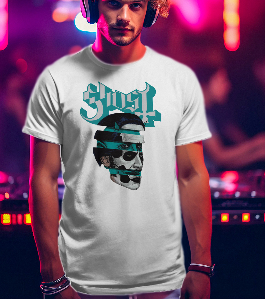 Ghost Band Fragmented Face T-Shirt