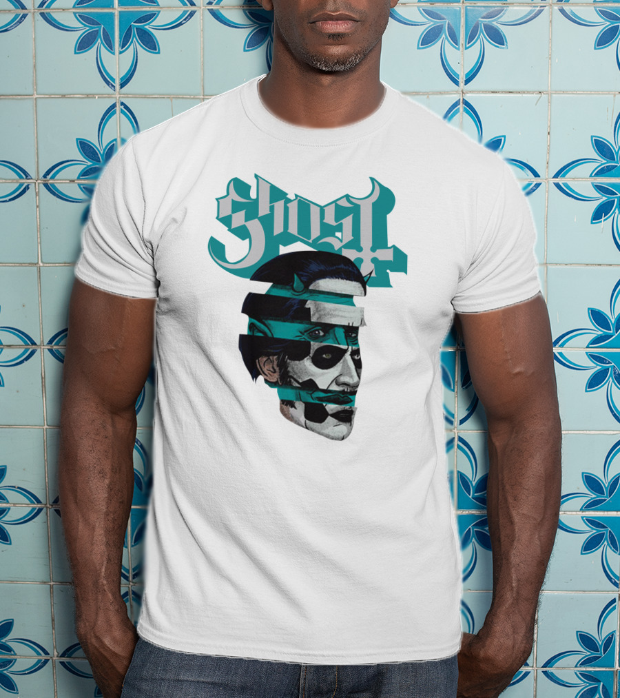 Ghost Band Fragmented Face T-Shirt