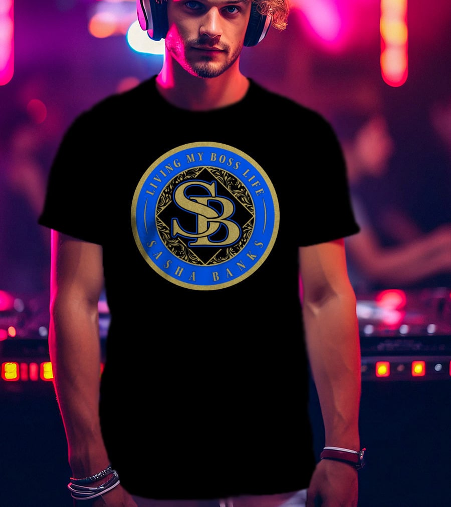 Living My Boss Life Sasha Banks SB Emblem T-Shirt