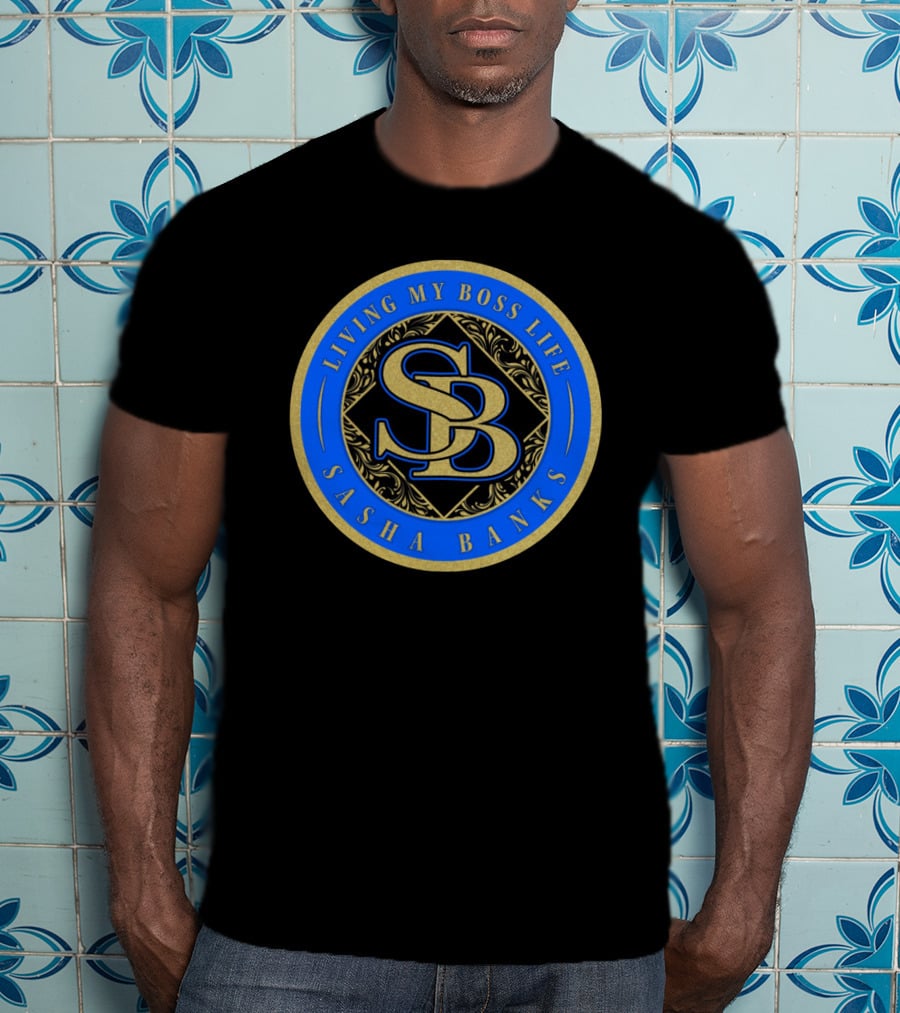 Living My Boss Life Sasha Banks SB Emblem T-Shirt